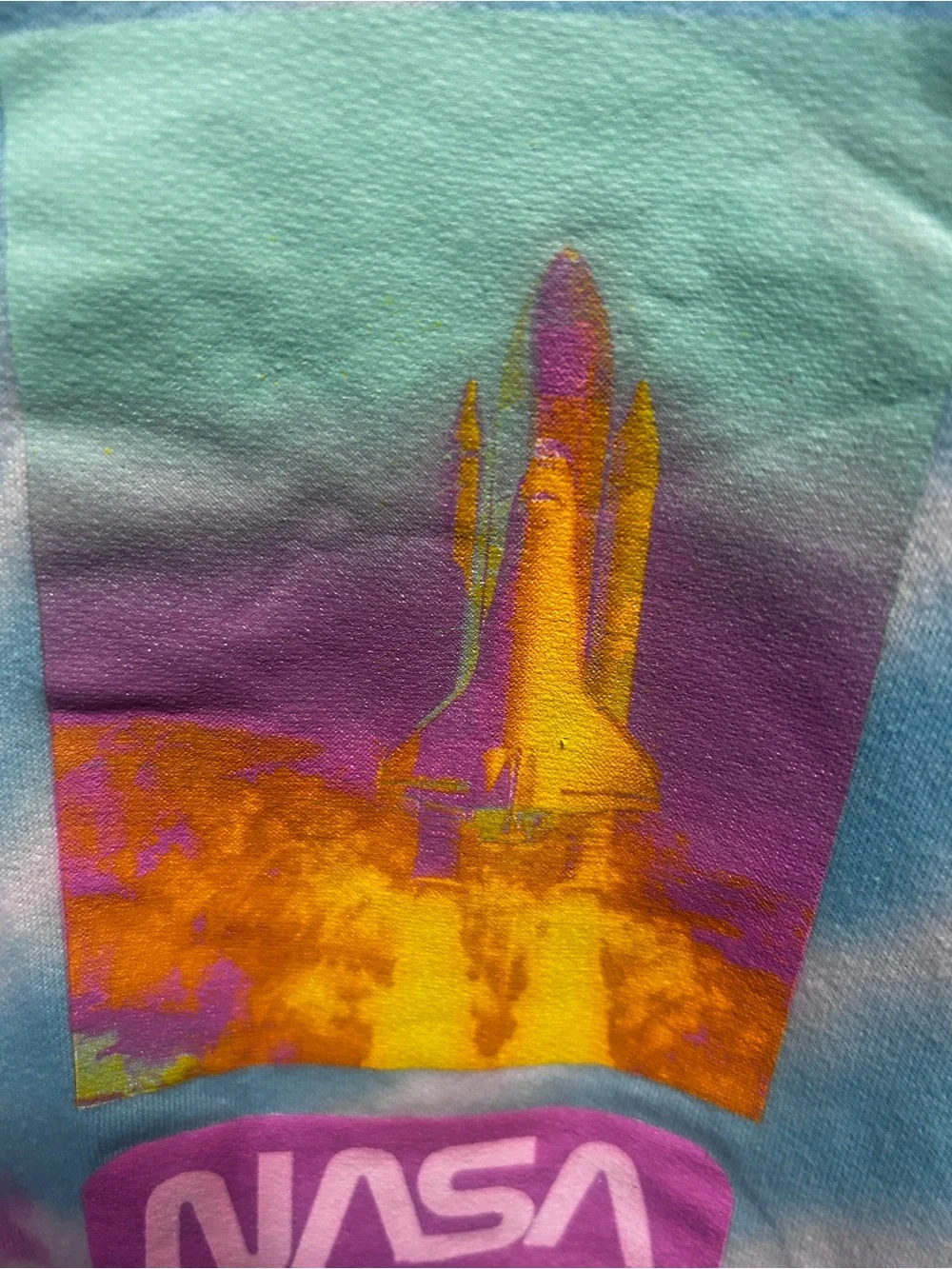 NASA hoodie tie dye large